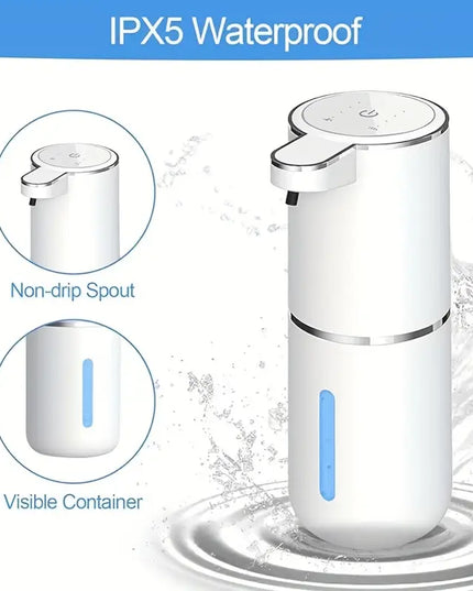 380 ml Vonios Skysčio Dozatorius – Automatinis Sieninis Dozatorius su Įkraunama Jutiklio Sistema, Skirtas Rankoms