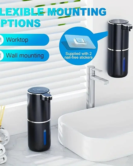380 ml Vonios Skysčio Dozatorius – Automatinis Sieninis Dozatorius su Įkraunama Jutiklio Sistema, Skirtas Rankoms