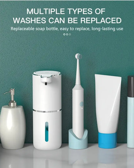 380 ml Vonios Skysčio Dozatorius – Automatinis Sieninis Dozatorius su Įkraunama Jutiklio Sistema, Skirtas Rankoms