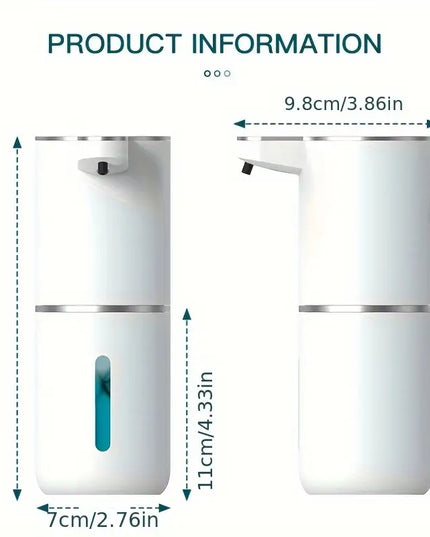 380 ml Vonios Skysčio Dozatorius – Automatinis Sieninis Dozatorius su Įkraunama Jutiklio Sistema, Skirtas Rankoms
