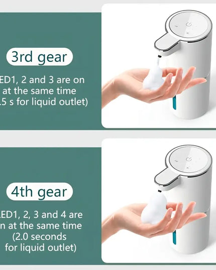 380 ml Vonios Skysčio Dozatorius – Automatinis Sieninis Dozatorius su Įkraunama Jutiklio Sistema, Skirtas Rankoms