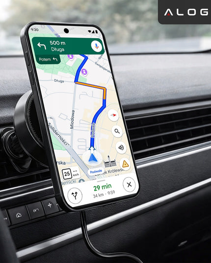 Automobilinis telefono laikiklis MagSafe orų grotelėms su įkrovikliu, skirtas Galaxy S26 S25
