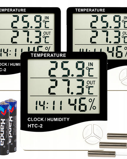 3X ORŲ STOTIS TERMOMETRAS HIGROMETRAS PATALPŲ MINI KOMPLEKTAS
