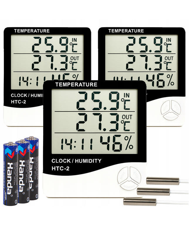 3X ORŲ STOTIS TERMOMETRAS HIGROMETRAS PATALPŲ MINI KOMPLEKTAS