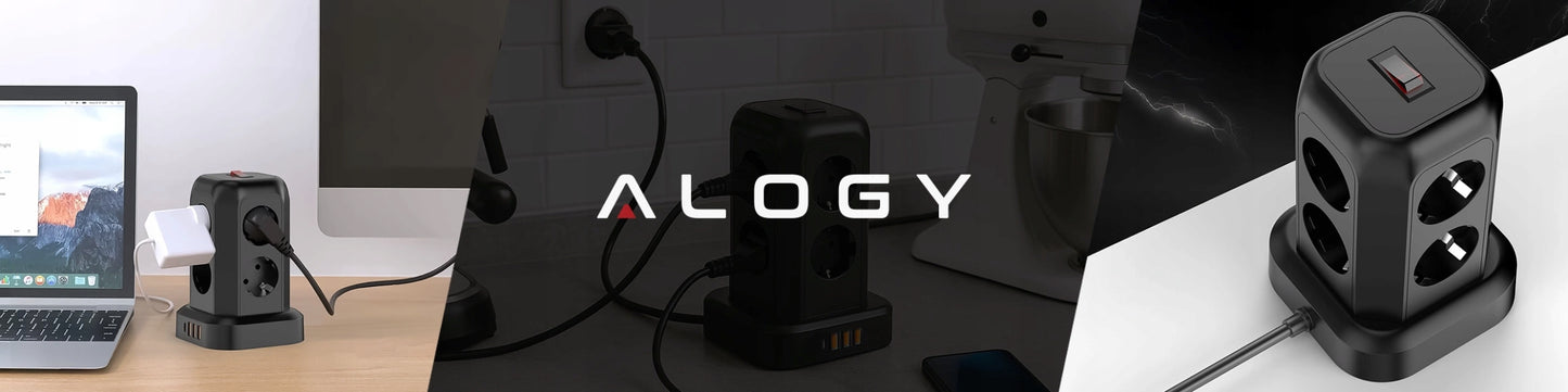 Maitinimo juosta su 8 lizdais AC EU, 3x USB + USB-C, 2500W