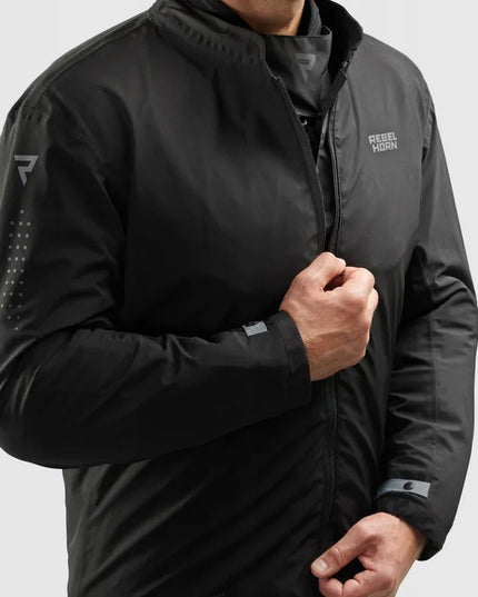 REBELHORN HIKER IV BLACK DARK GREY RED tekstilinė motociklininko striukė M dydžio