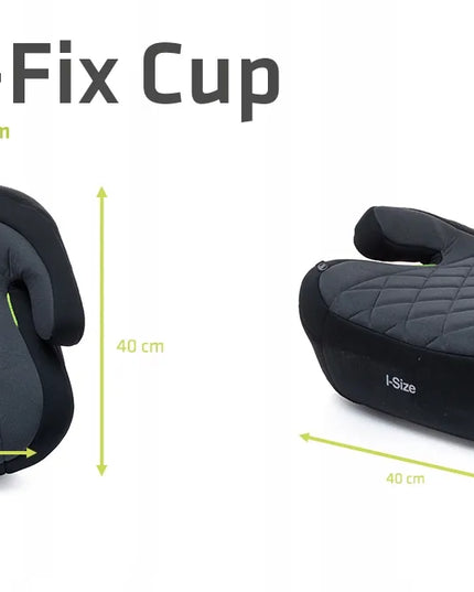 4BABY automobilinė paaukštinamoji kėdutė Hi-Fix CUP, 22–36 kg, 125–150 cm, i-Size