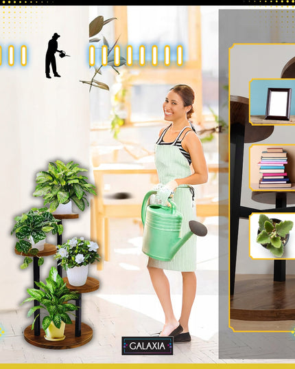 Pastatomas gėlių stovas Metalinis Medinis Loft