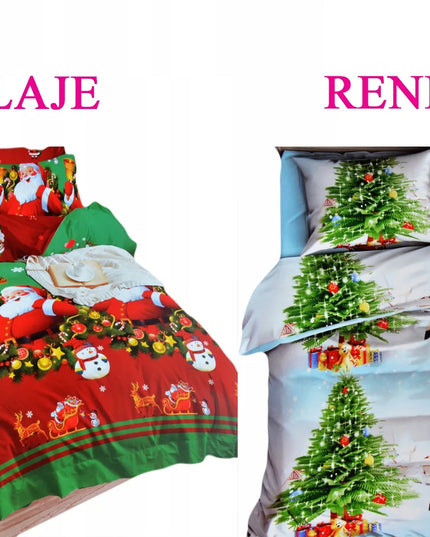 3D patalynės komplektas 160x200, medvilnės satinas, 4 dalys