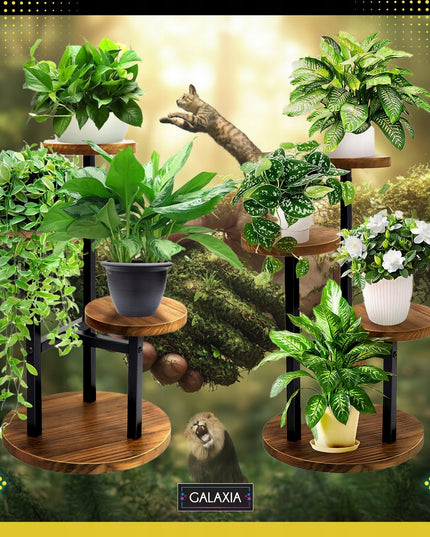 Pastatomas gėlių stovas Metalinis Medinis Loft