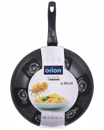 Wok GRANITINIS, gili keptuvė kepimui ir troškinimui, ORION GRANDE 30 cm