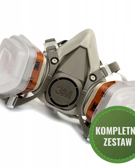3M 6200 dažymo puskaukė - dulkių respiratorius su filtrais, originalus 3M komplektas