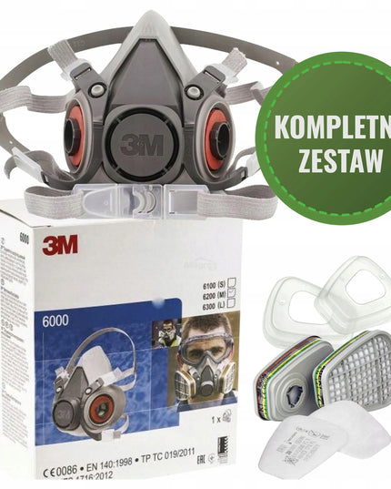 3M 6300 puskaukė purškimui – pilnas komplektas nuo pesticidų ir herbicidų