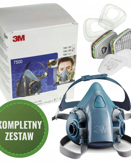 3M 7503 daugkartinė cheminė pusmaskė su 6059 filtrais, dydis L