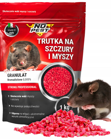 3x NUODAI ŽIURKĖMS IR PELĖMS GRANULĖS BROMADIOLONE NO PEST 1KG