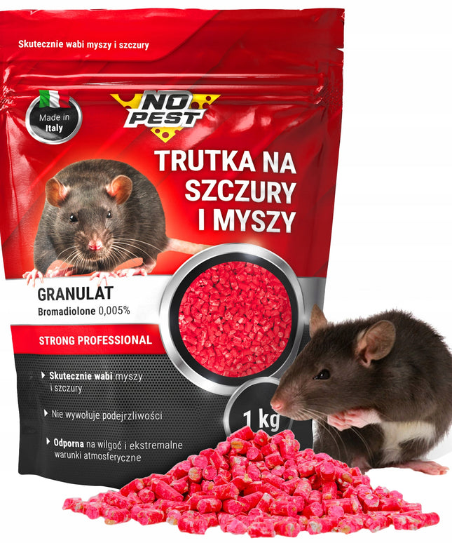 3x NUODAI ŽIURKĖMS IR PELĖMS GRANULĖS BROMADIOLONE NO PEST 1KG