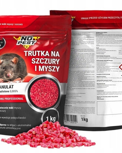 3x NUODAI ŽIURKĖMS IR PELĖMS GRANULĖS BROMADIOLONE NO PEST 1KG