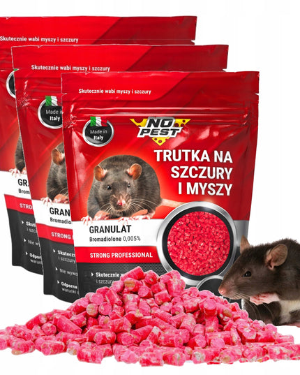 3x NUODAI ŽIURKĖMS IR PELĖMS GRANULĖS BROMADIOLONE NO PEST 1KG