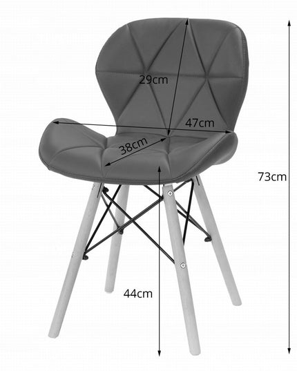 4 Kėdžių Komplektas, Dirbtinės Odos LAGO, Juodos