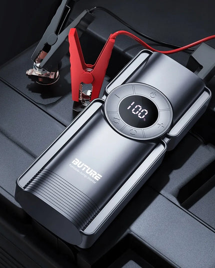 4-viename variklio užvedimo įrenginys BUTURE BETA01, „Booster“, „Jump Starter“, galios bankas, kompresorius, 2500A