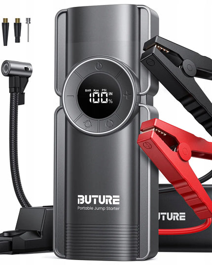 4-viename variklio užvedimo įrenginys BUTURE BETA01, „Booster“, „Jump Starter“, galios bankas, kompresorius, 2500A
