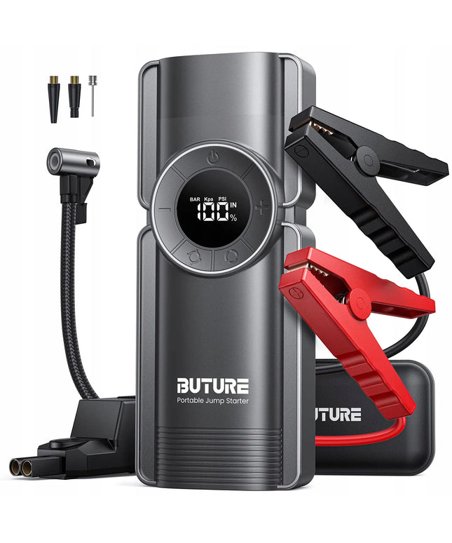 4-viename variklio užvedimo įrenginys BUTURE BETA01, „Booster“, „Jump Starter“, galios bankas, kompresorius, 2500A