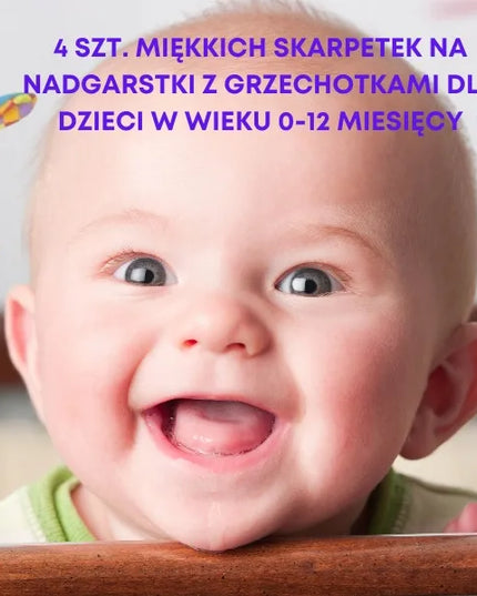 4 vnt. 3D kojinytės ir apyrankės-barškučiai kūdikiams – lavinamieji jutiminiai žaislai