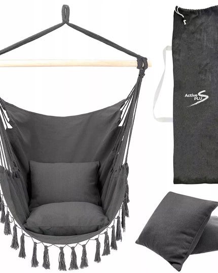 Braziliško stiliaus sūpynės kėdė Boho sodui balkonui terasai 200kg su užvalkalu