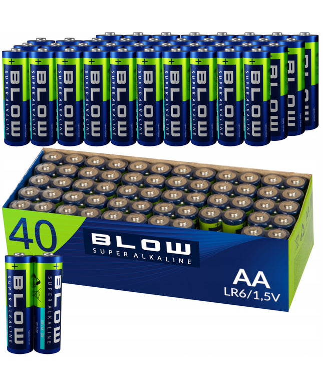 40 x Šarminės baterijos BLOW AA LR6 R6 rinkinys