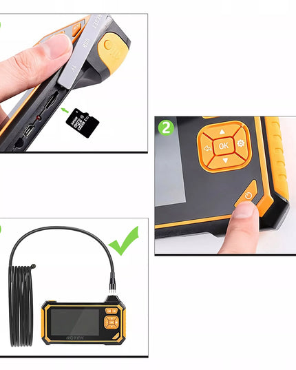 RETOO apžiūros kamera endoskopas 3M LCD HD 4,3" 8MM FULL HD 360° MICRO SD 64GB
