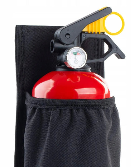 Juodas automobilinio gesintuvo laikiklis su „Velcro“ užsegimu AMIO-02867