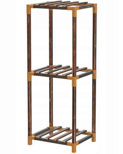 Medinis gėlių stovas, stovas vazonams ir augalams, lentyna su 3 lentynėlėmis