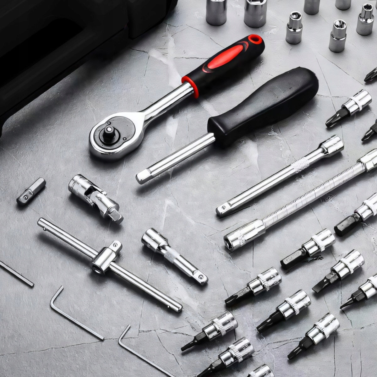 Lizdinių raktų rinkinys 108 vnt. dėklas TORX antgaliai