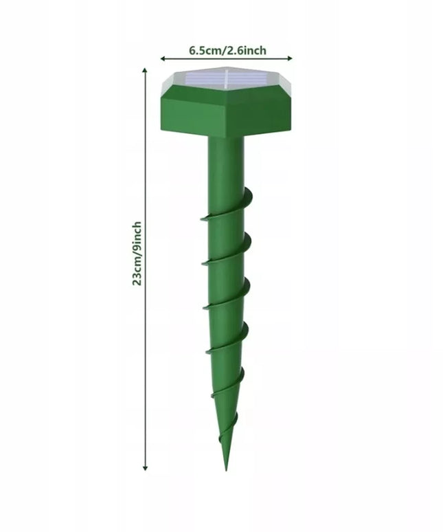 4 vnt. saulės energija varomi ultragarsiniai graužikų, kurmių ir pelių atbaidymo įrenginiai IP65, 23x6,5 cm
