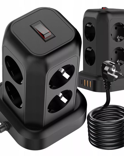 Maitinimo juosta su 8 lizdais AC EU, 3x USB + USB-C, 2500W
