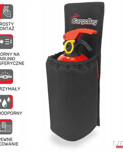 1 kg automobilinis gesintuvas su UG4 dėklu bagažinei, tvirtinamu „Velcro“ juosta
