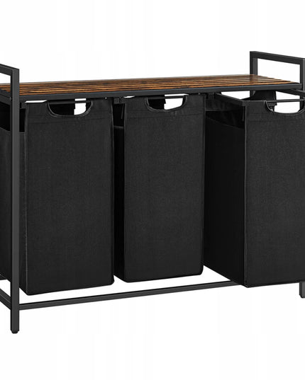 4CONVY skalbinių krepšys, didelė laisvai pastatoma 3 skyrių dėžė, 3x38 l