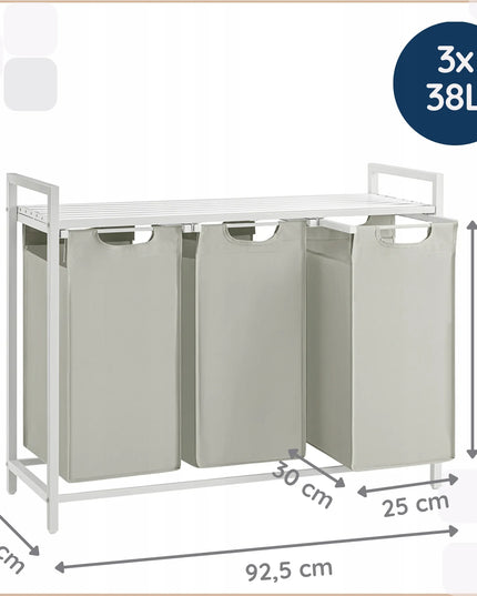 4CONVY skalbinių krepšys didelis laisvai pastatomas 3 skyrių 3x38L
