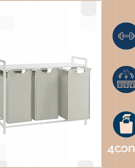 4CONVY skalbinių krepšys didelis laisvai pastatomas 3 skyrių 3x38L