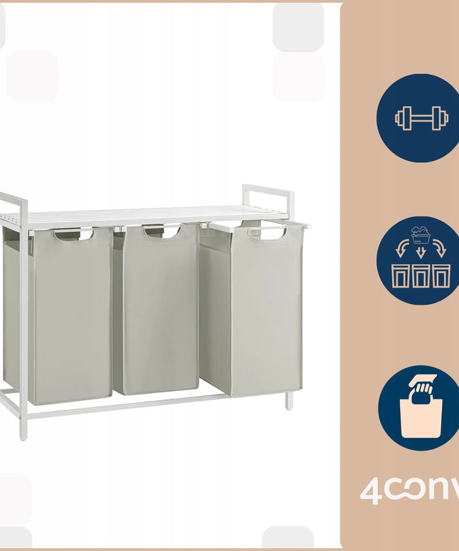4CONVY skalbinių krepšys didelis laisvai pastatomas 3 skyrių 3x38L