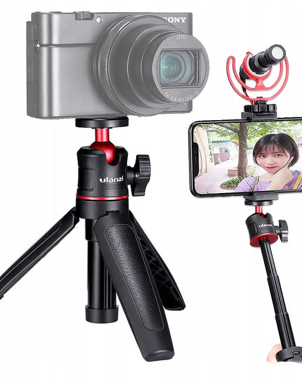 Mini stalinis trikojis su 3D galvute MONOPOD ULANZI MT-08, juodas, skirtas gimbalui