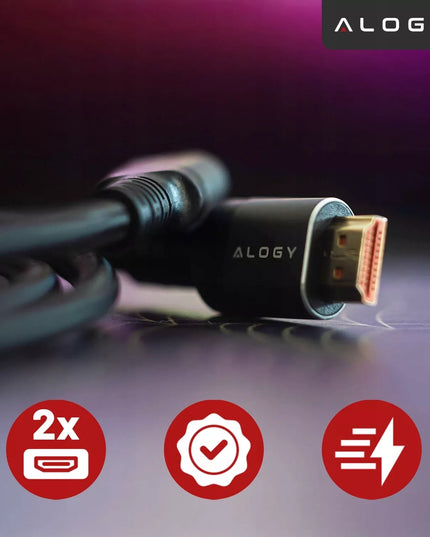 Tvirtas HDMI laidas Alogy Premium HDMI 2.1 8K 4K eARC 2 m