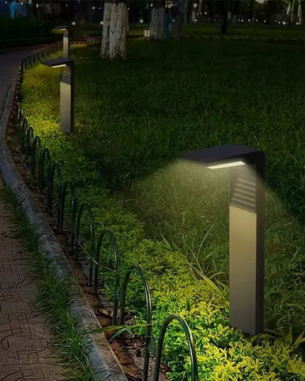 4x saulės energija maitinami sodo šviestuvai, pastatomi, 57 cm, galingų stulpelių rinkinys