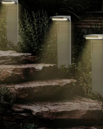 4x Saulės energija varomos lauko stovimos lempos 57cm Rinkinys tvirtų stulpelių