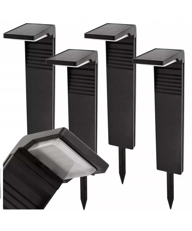 4x Saulės energija varomos lauko stovimos lempos 57cm Rinkinys tvirtų stulpelių
