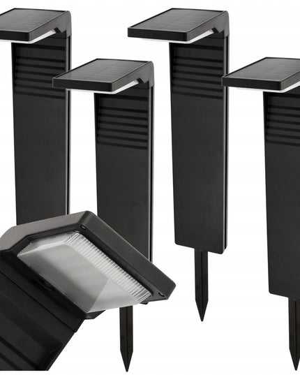 4x Saulės energija varomos lauko stovimos lempos 57cm Rinkinys tvirtų stulpelių