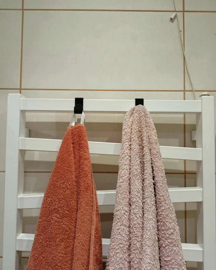 4x Juodų radiatoriaus kabliukų rinkinys, 2 cm, tvirtas laikiklis rankšluosčiams, loft stilius