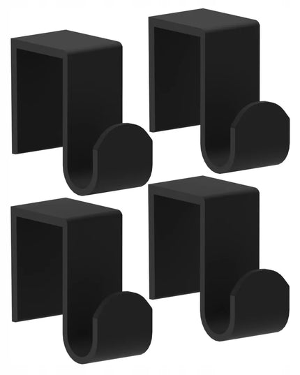 4x Juodų radiatoriaus kabliukų rinkinys, 2 cm, tvirtas laikiklis rankšluosčiams, loft stilius