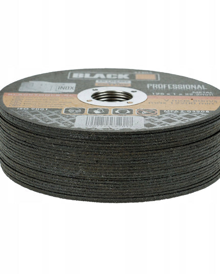 50 vnt. Black Premium Line metalo pjovimo diskų rinkinys 125x1 mm INOX, tvirti
