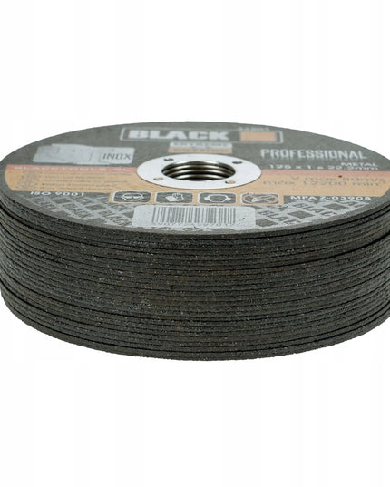 50 vnt. Black Premium Line metalo pjovimo diskų rinkinys 125x1 mm INOX, tvirti